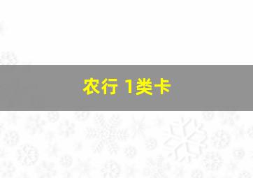 农行 1类卡